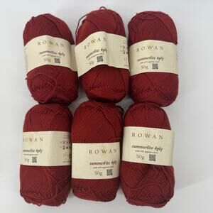 Rowan Summerlite 4ply 6 Skein Lot 441 Rooibos 100% Egyptian Cotton Yarn